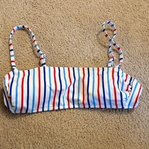 Wild Fable Striped Red, Blue & White Bandeau Bikini Top